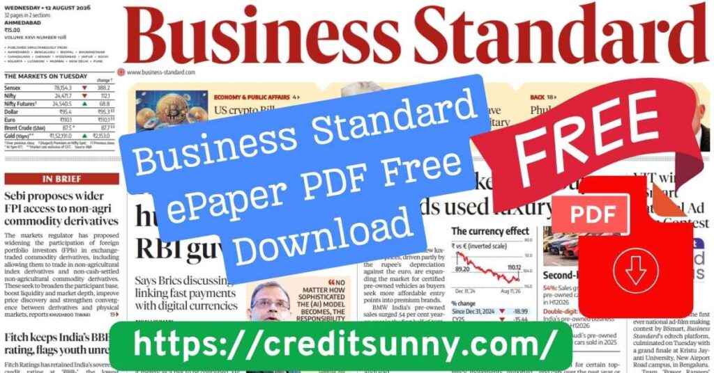 Business Standard ePaper PDF Free Download