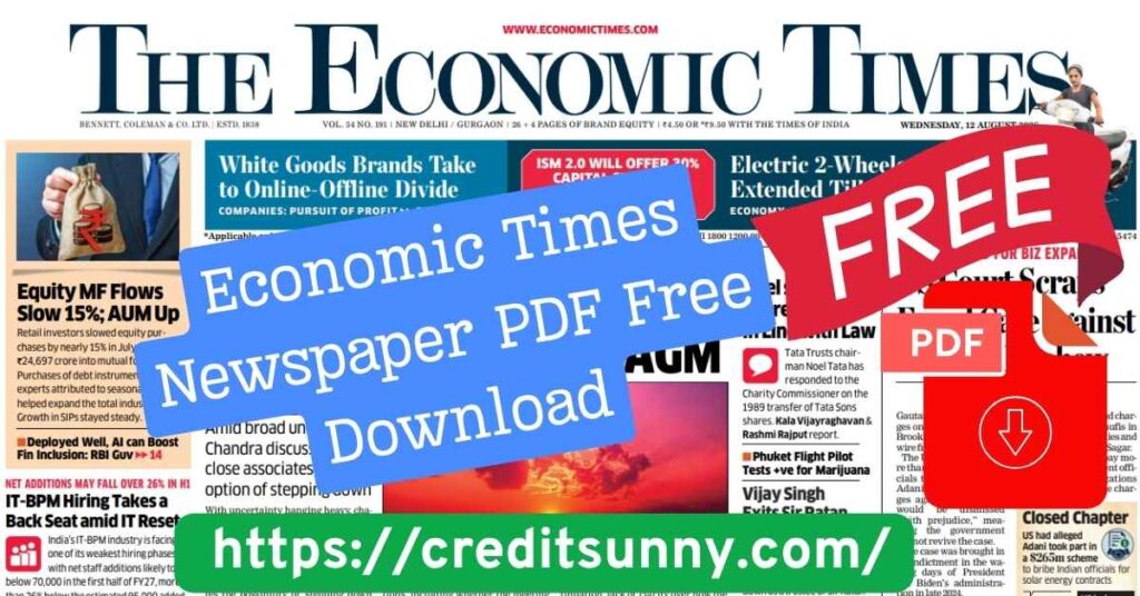 Economic Times Newspaper PDF Free Download