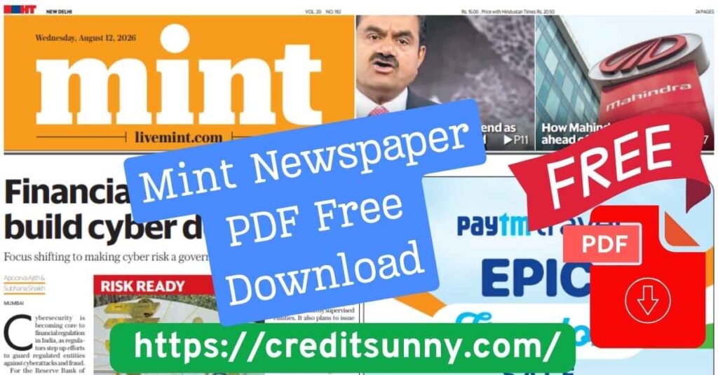 Mint Newspaper PDF Free Download
