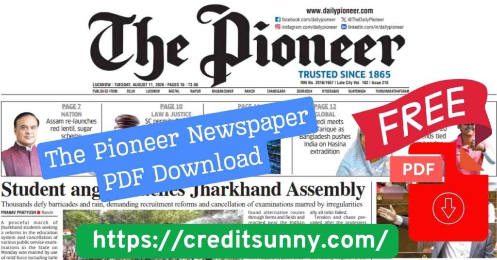 The Pioneer Newspaper PDF Download