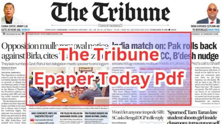 The Tribune Epaper Today Pdf