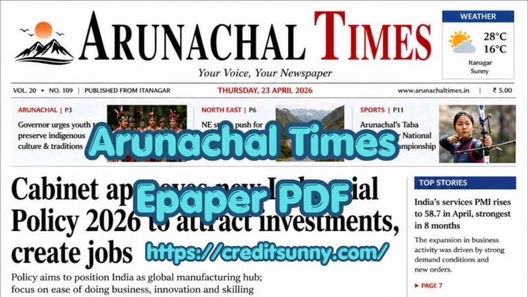 Arunachal Times Epaper PDF