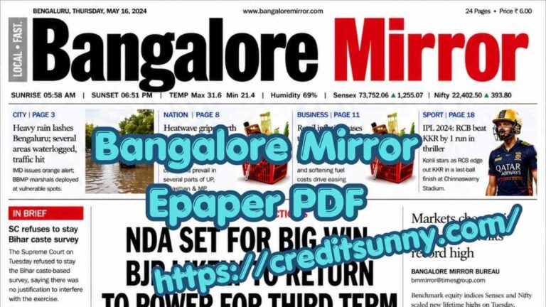 Bangalore Mirror Epaper PDF