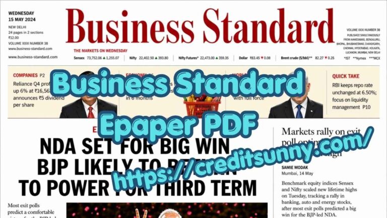Business Standard Epaper PDF