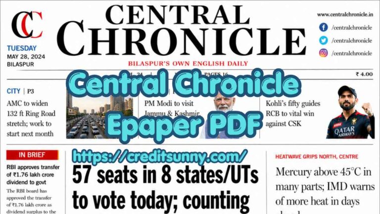 Central Chronicle Epaper PDF