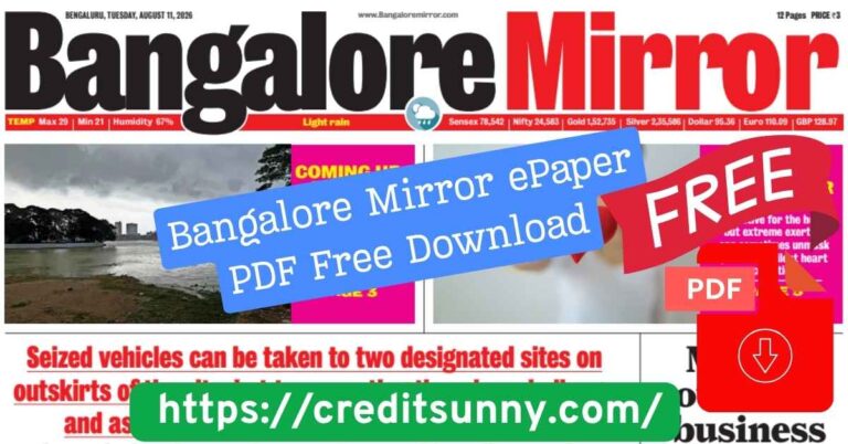 Bangalore Mirror ePaper PDF Free Download
