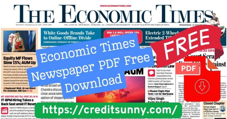 Economic Times Newspaper PDF Free Download