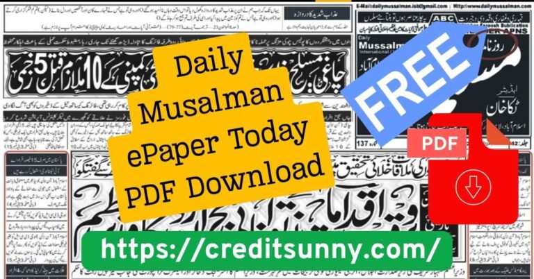 Daily Musalman ePaper Today PDF Download